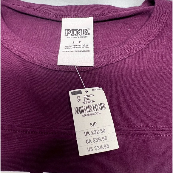 Victoria Secret Pink Shirt Small Petite Cranberry - Picture 2 of 3